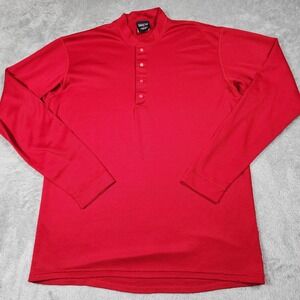 VINTAGE Patagonia Capilene Shirt Mens Small Red Henley Base Layer Made in USA